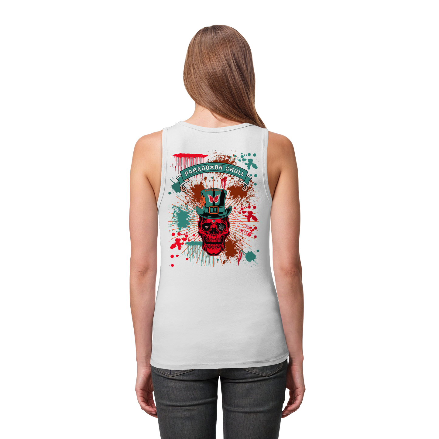 Turquoise Paradoxon Skull   /  Damen Tank Top