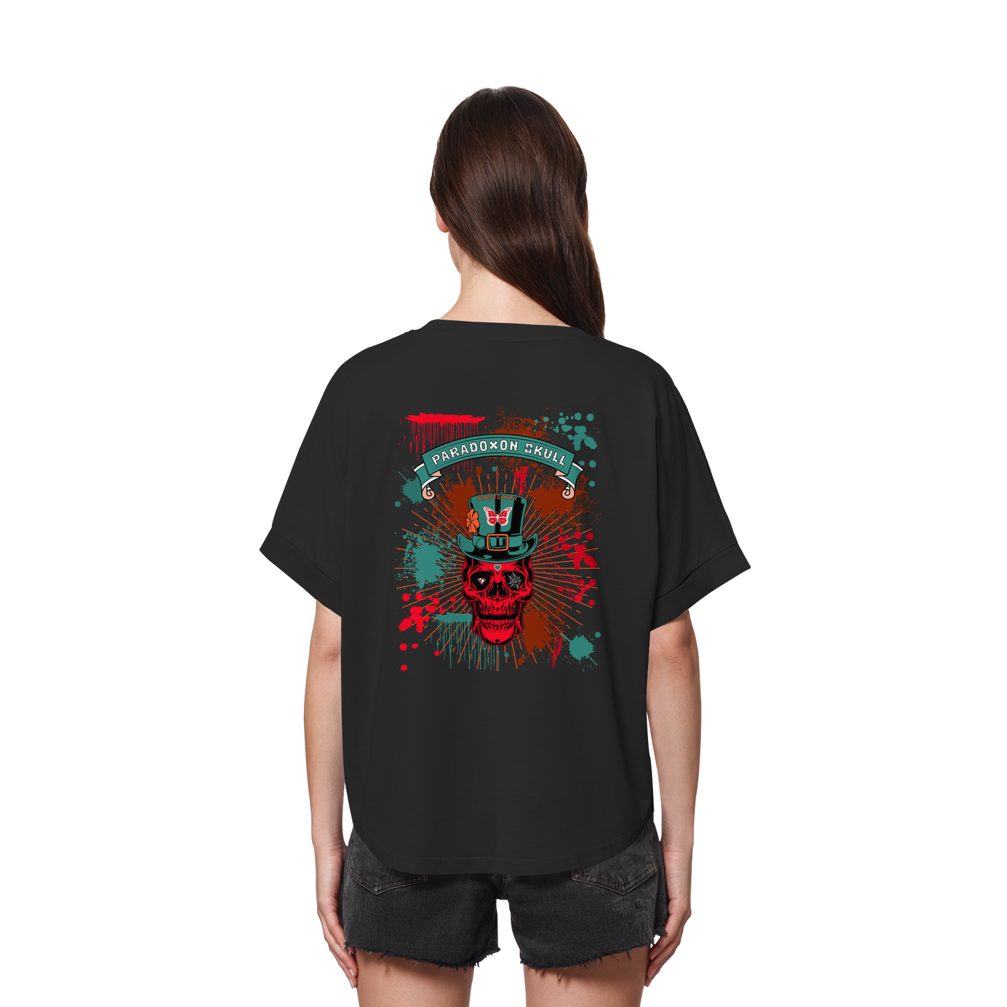 Turquoise Paradoxon Skull   /  Ladies Oversize Shirt
