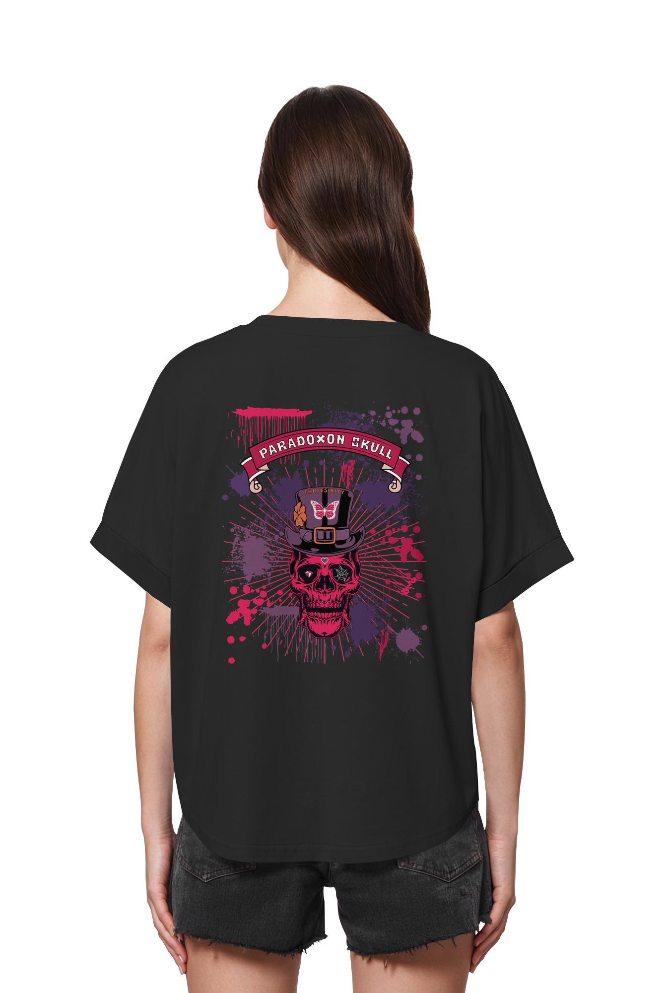 Violett Paradoxon Skull  / Ladies Oversize Shirt