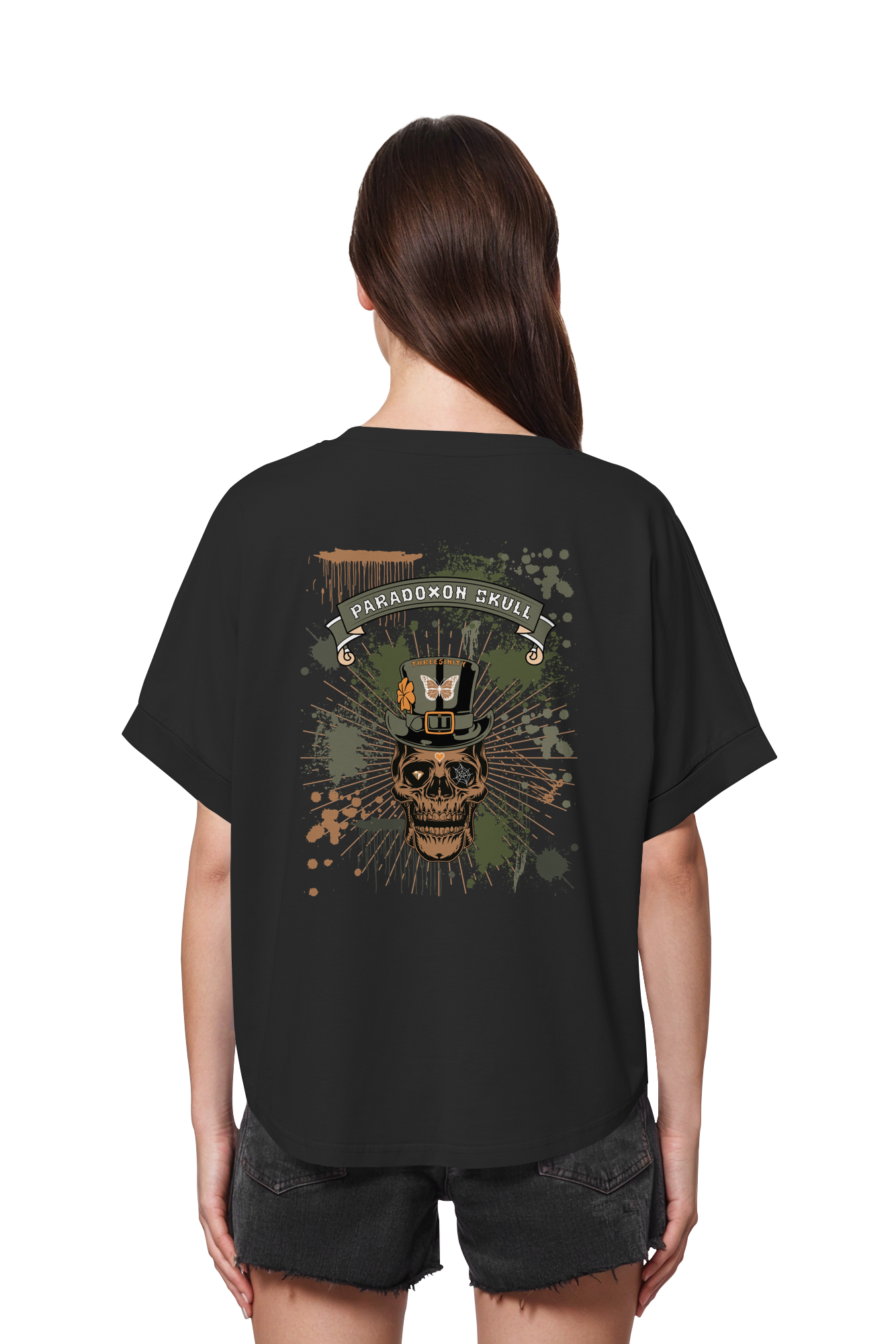 Green Paradoxon Skull  / Ladies Oversize Shirt