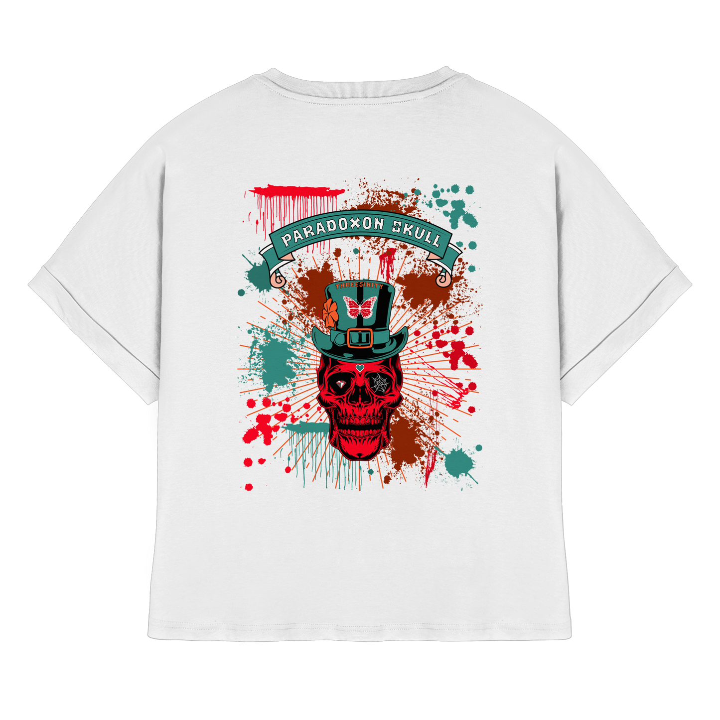 Turquoise Paradoxon Skull   /  Ladies Oversize Shirt
