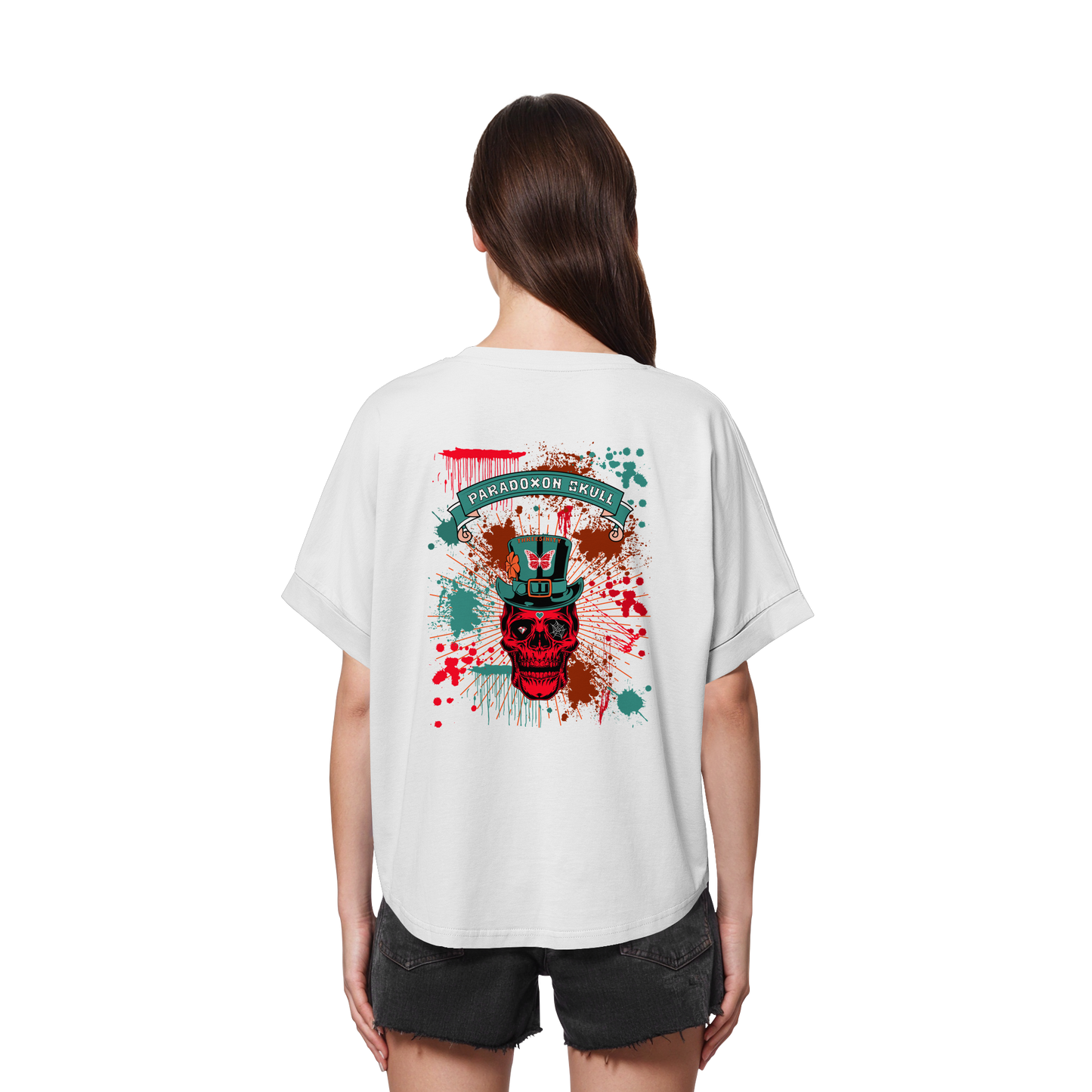 Turquoise Paradoxon Skull   /  Ladies Oversize Shirt
