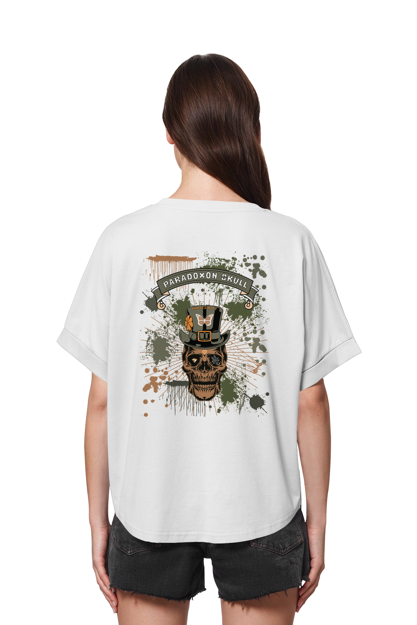 Green Paradoxon Skull  / Ladies Oversize Shirt