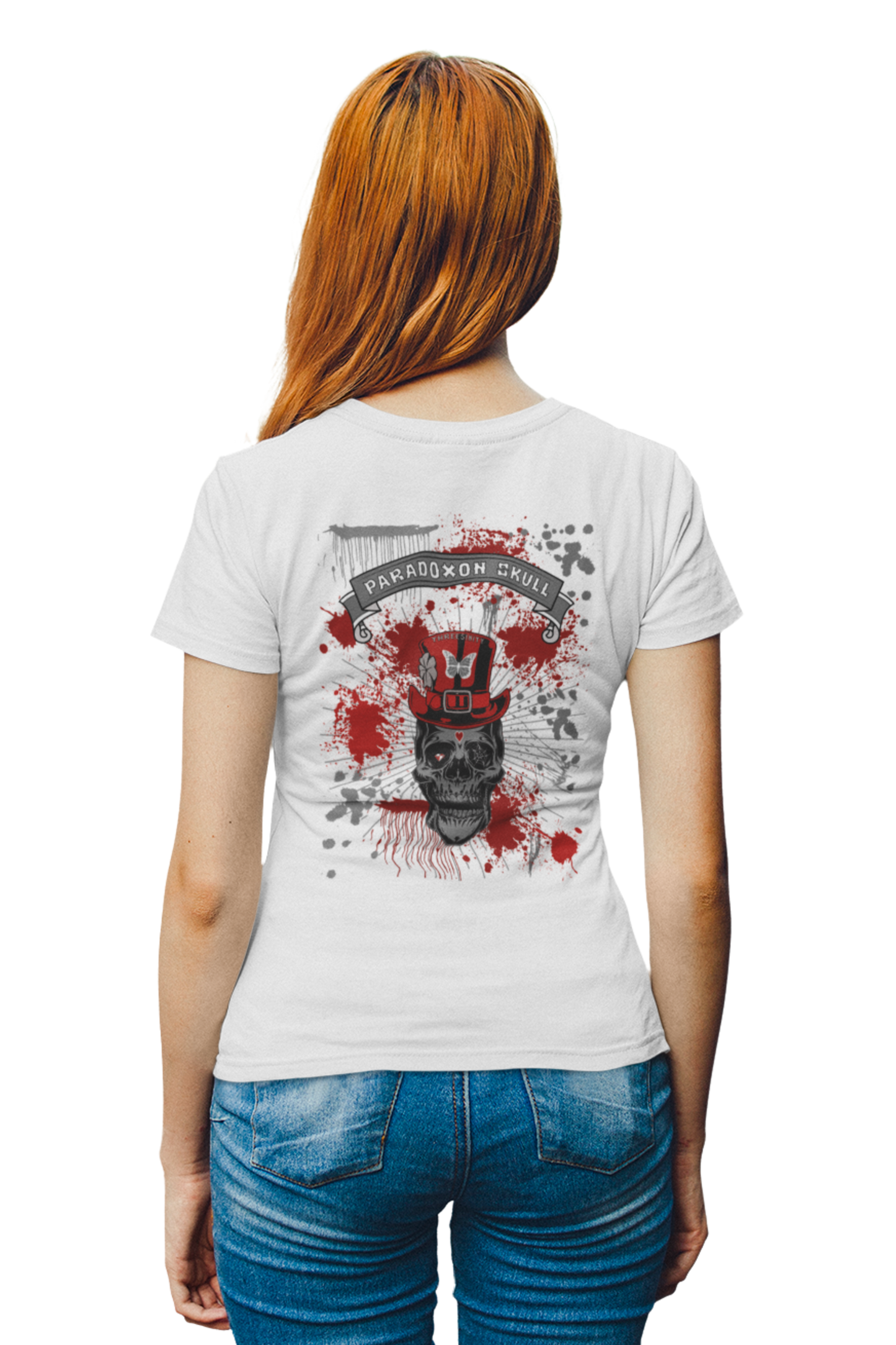 Red Paradoxon Skull / Fitted Ladies Shirt