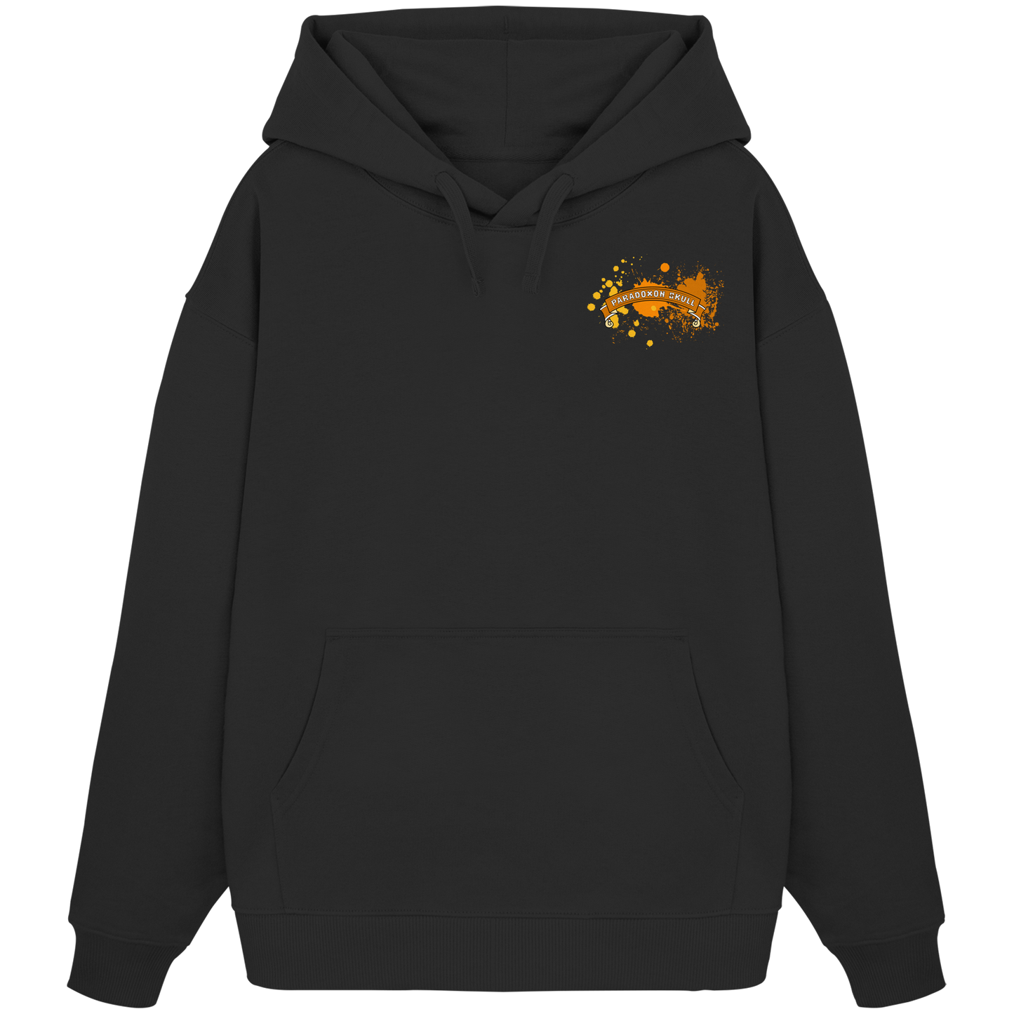 Orange Paradoxon Skull  - Organic Oversize Hoodie