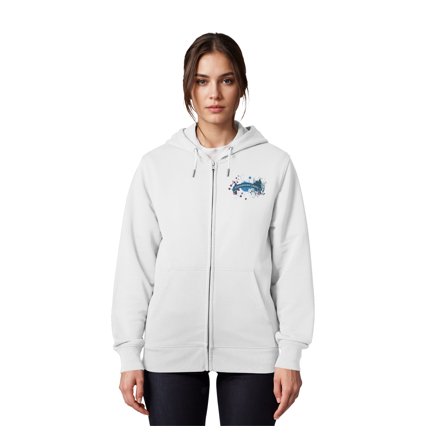 Blue Paradoxon Skull  - Organic Zipper