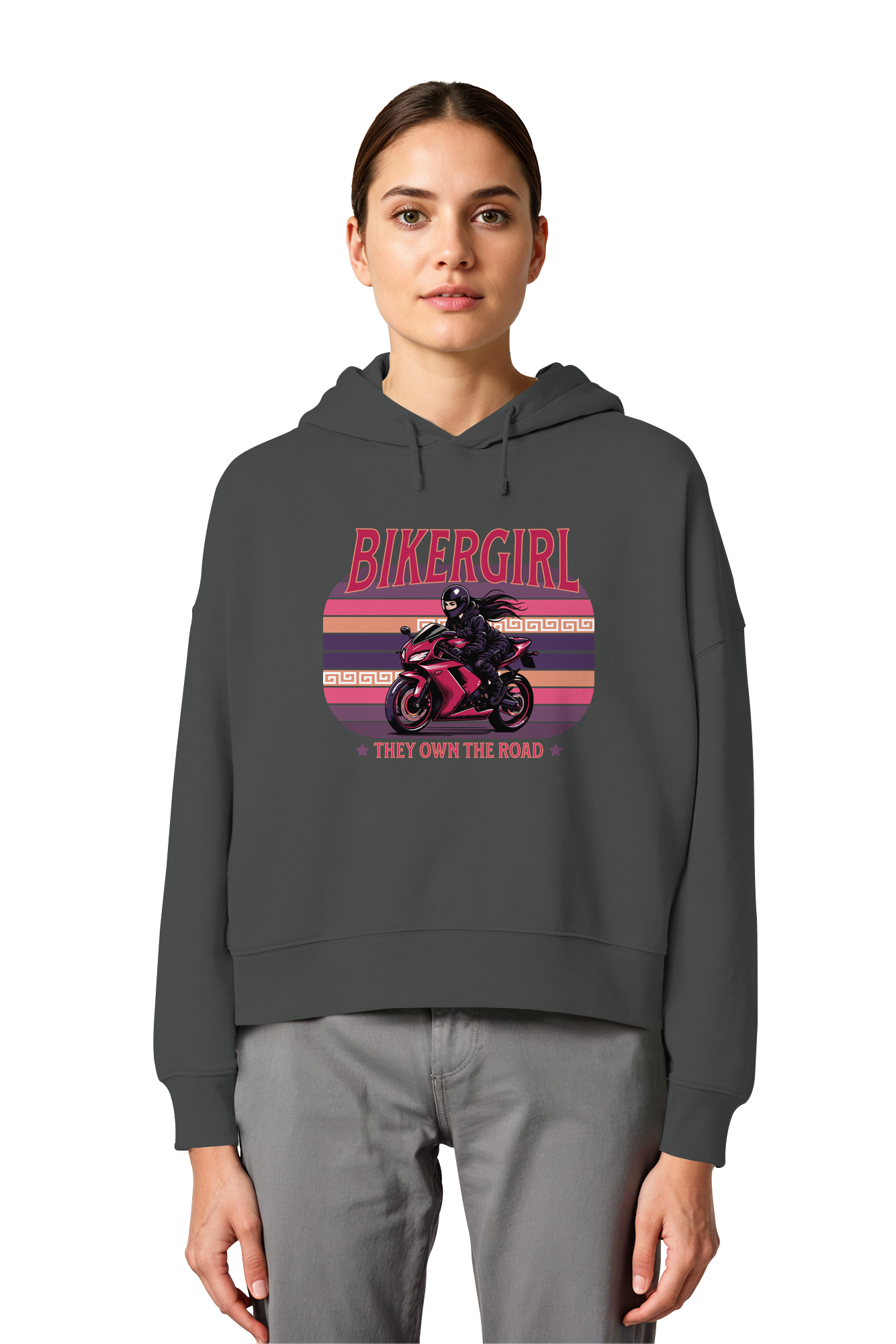 Bikergirl / Damen Boxcut Hoodie
