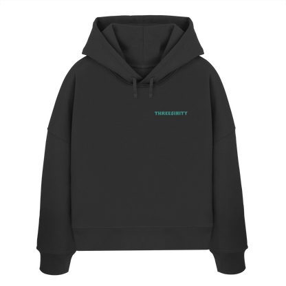 Turquoise Paradoxon Skull  / Damen Boxcut Hoodie