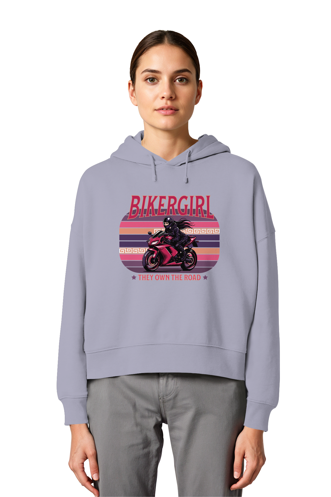 Bikergirl / Damen Boxcut Hoodie