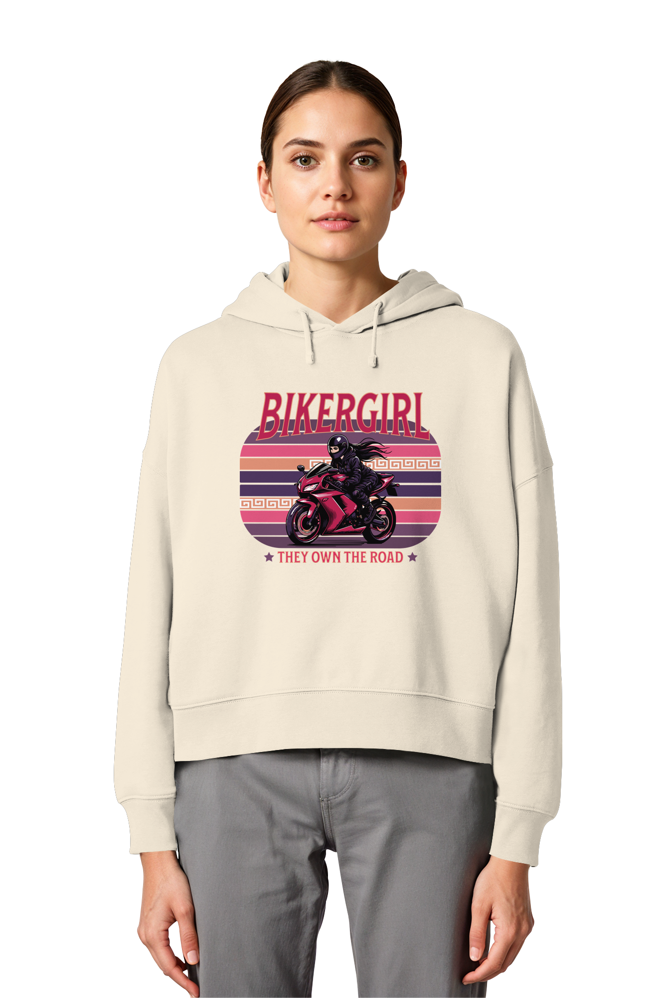 Bikergirl / Damen Boxcut Hoodie