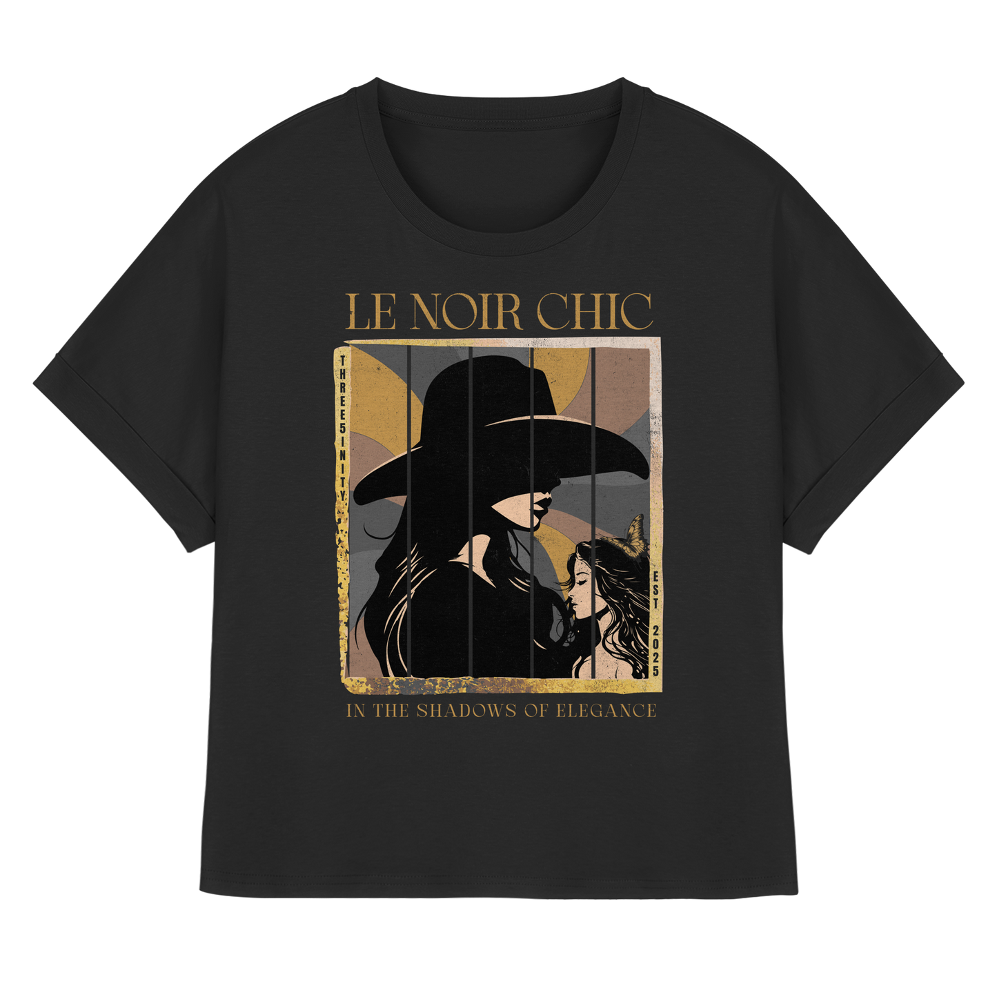 Le Noir Chic / Women's Rolled Sleeves T-Shirt