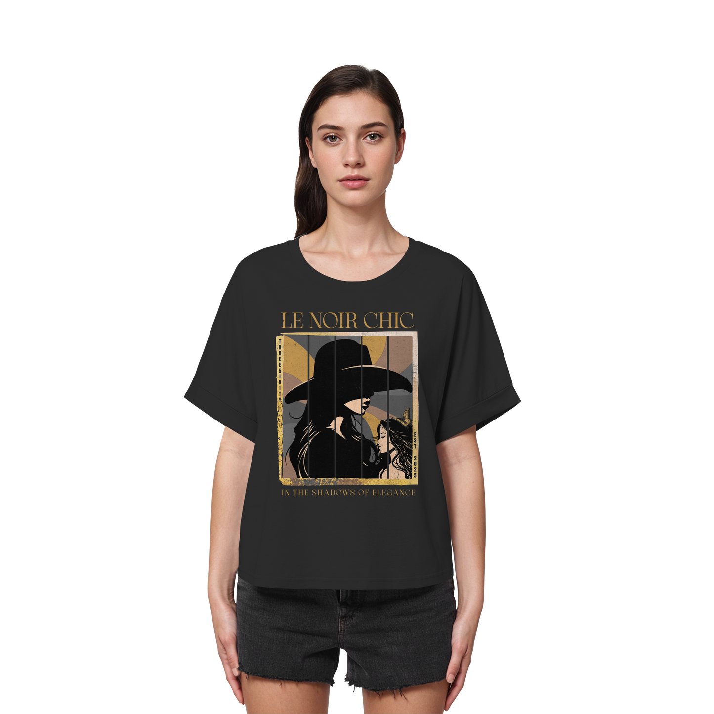 Le Noir Chic / Women's Rolled Sleeves T-Shirt