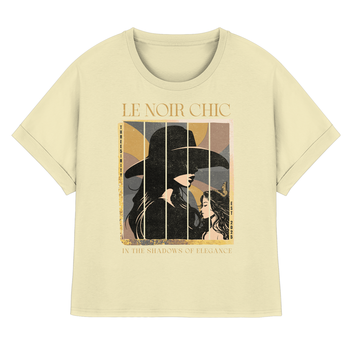 Le Noir Chic / Women's Rolled Sleeves T-Shirt