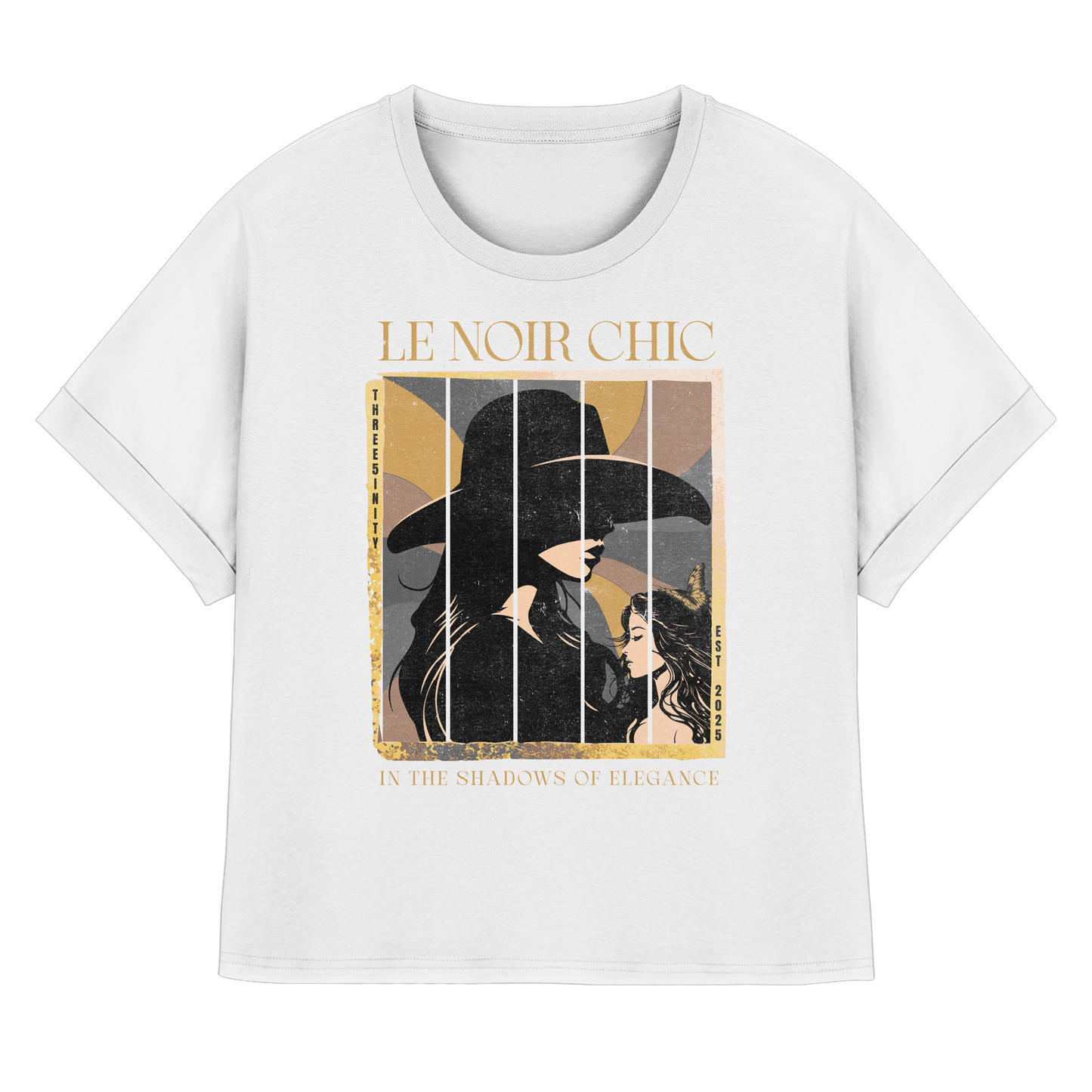 Le Noir Chic / Women's Rolled Sleeves T-Shirt