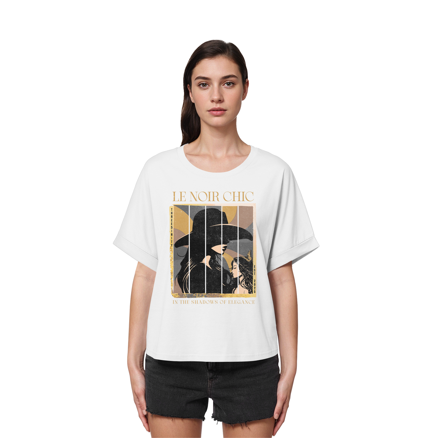 Le Noir Chic / Women's Rolled Sleeves T-Shirt